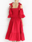 Платье из хлопка со спущенным рукавом Alberta Ferretti  –  Модель Верх-Низ1