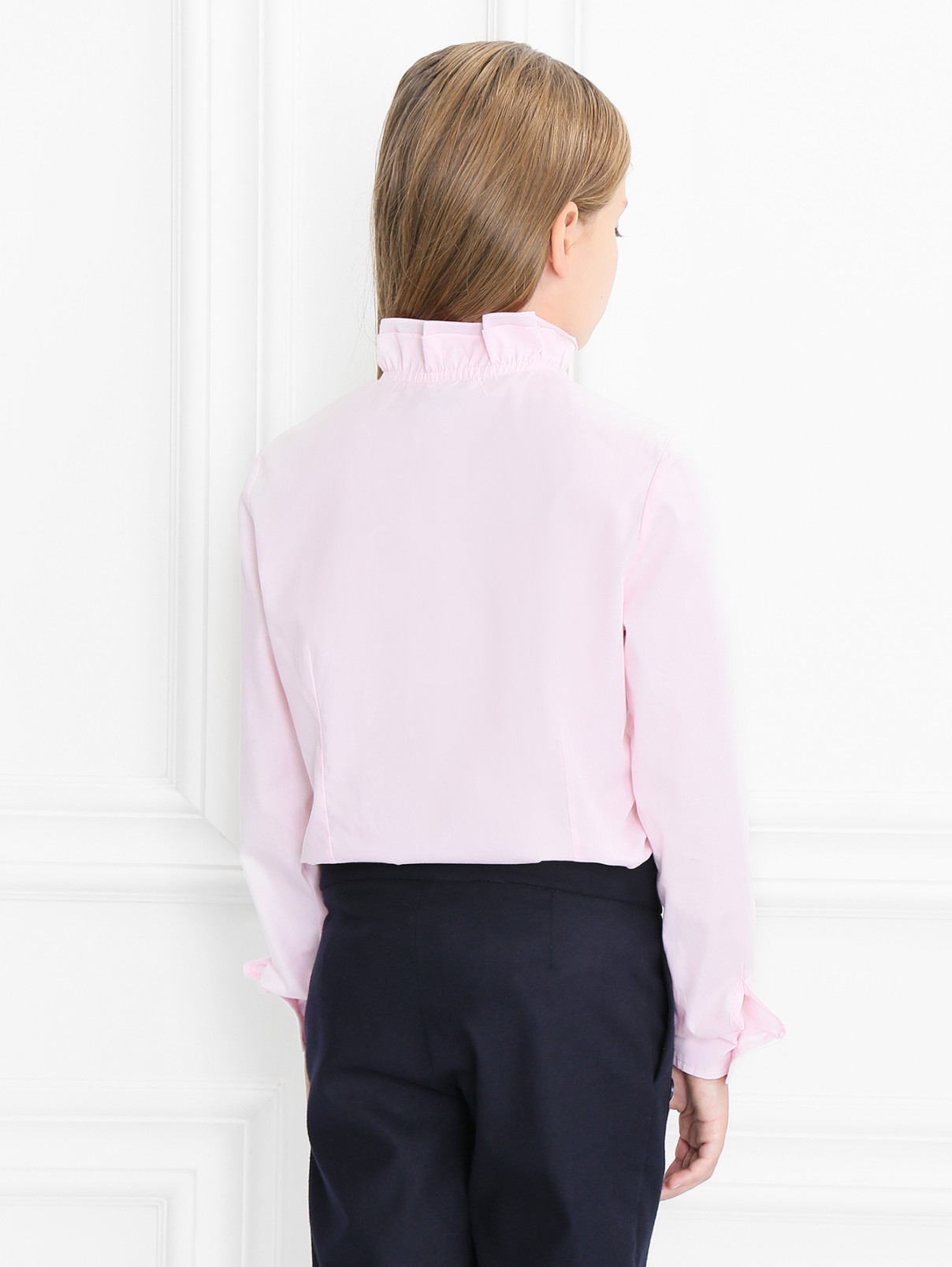Хлопковая блуза с оборками Aletta Couture  –  Модель Верх-Низ1  – Цвет:  Розовый