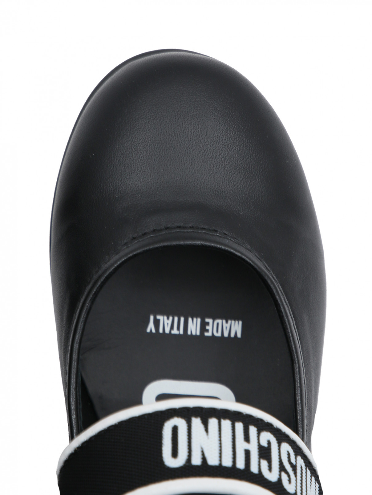 Кожаные туфли на липучке Moschino  –  Обтравка3  – Цвет:  Черный