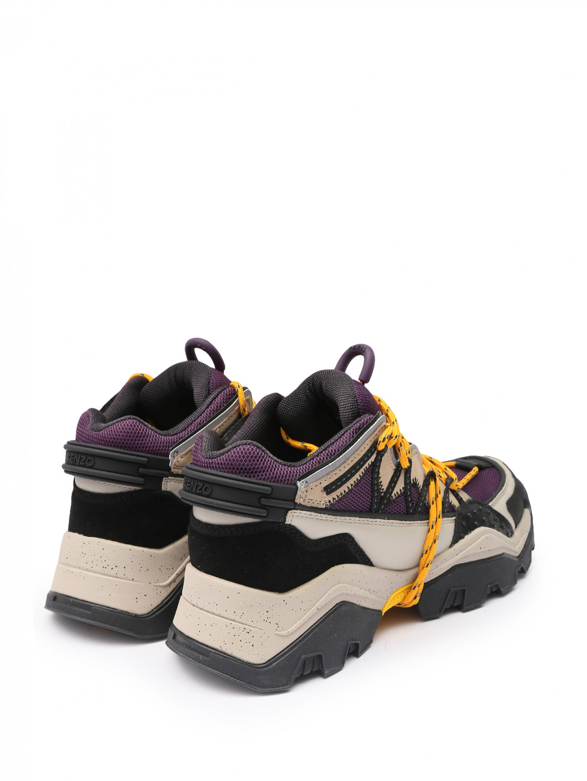 Комбинированные кроссовки с яркими шнурками Kenzo  –  Обтравка2  – Цвет:  Мультиколор