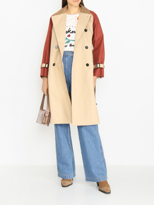 Плащ с контрастной отделкой  Weekend Max Mara - МодельОбщийВид