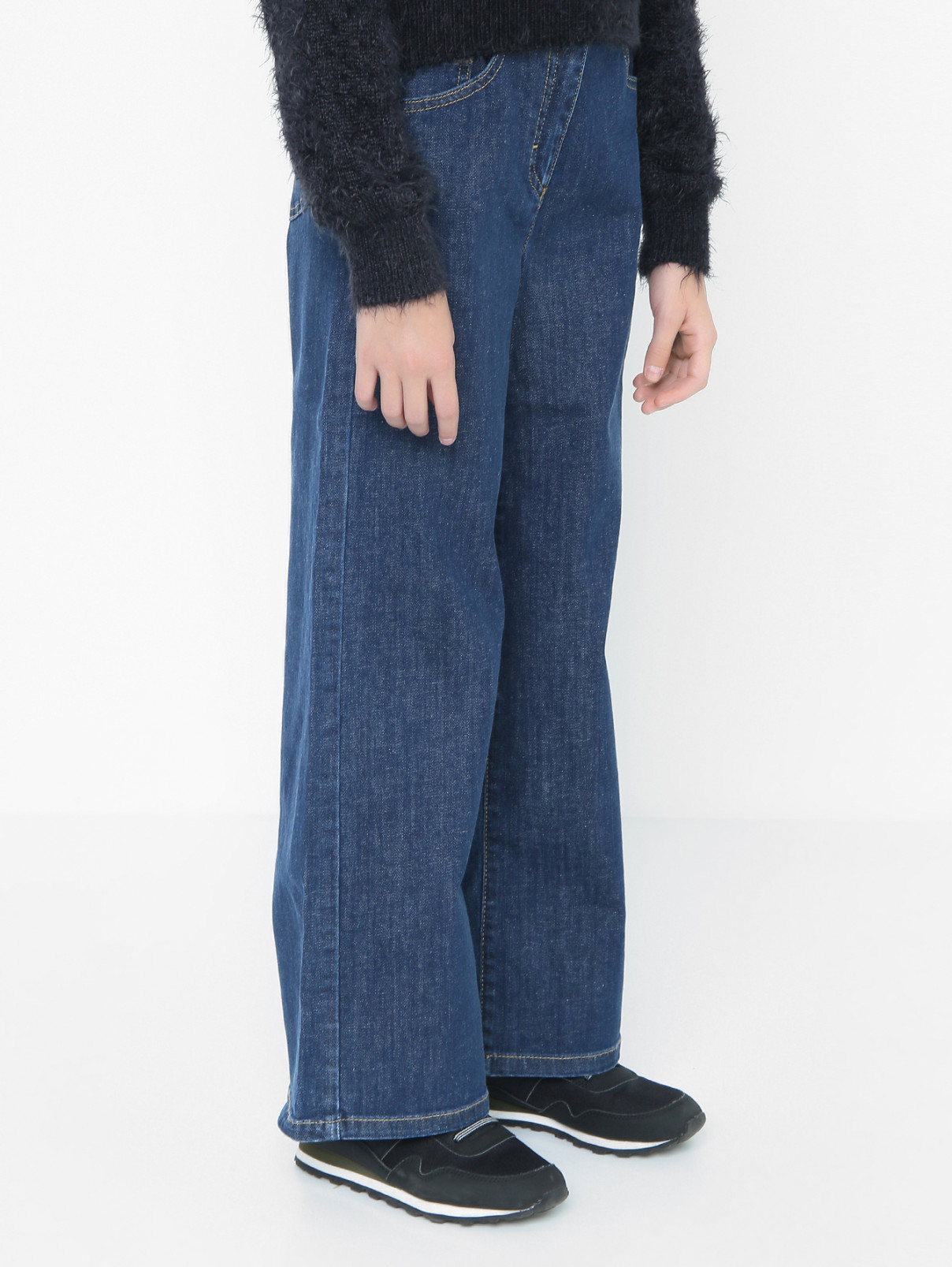 Широкие однотонные джинсы Aspesi  –  МодельВерхНиз  – Цвет:  Синий