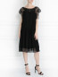 Платье-миди из шелка, декорированное кружевом Alberta Ferretti  –  Модель Общий вид