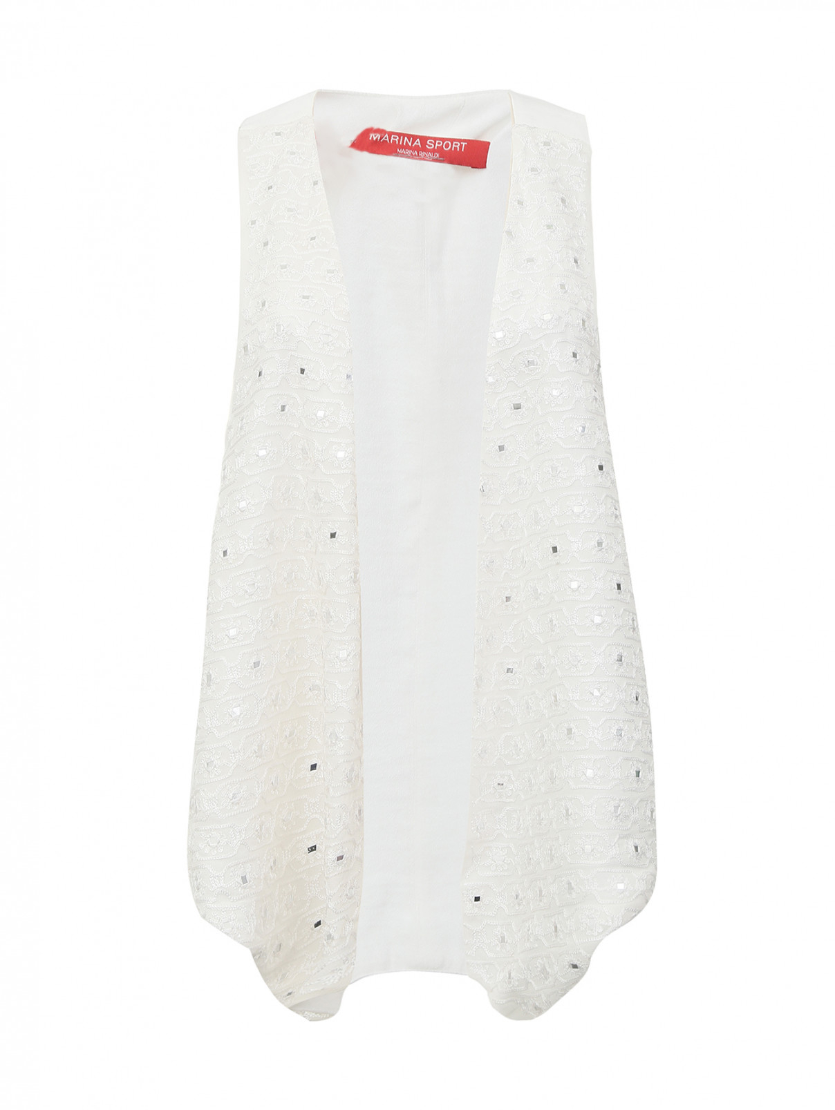 Жилет декорированный вышивкой Marina Sport  –  Общий вид  – Цвет:  Белый