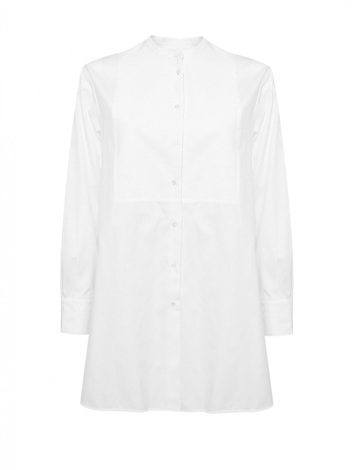 Рубашка удлиненная из хлопка Weekend Max Mara  –  Общий вид  – Цвет:  Белый