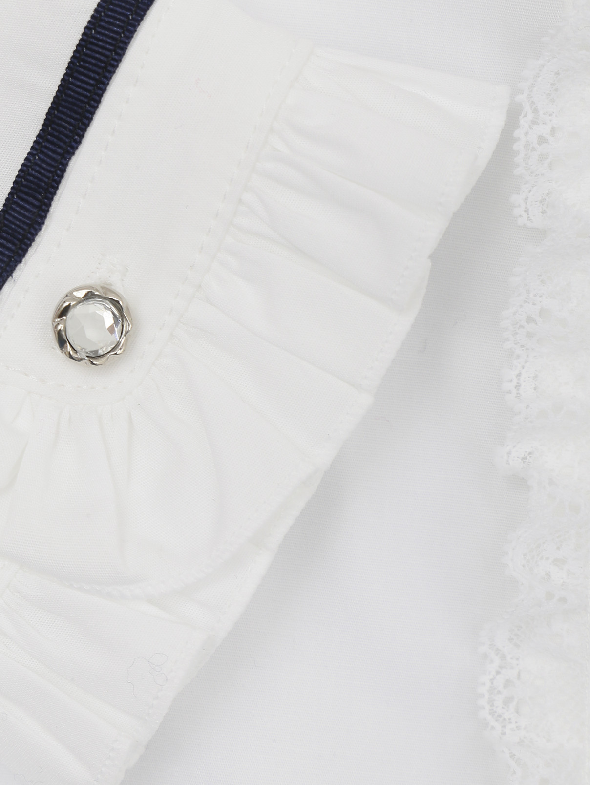 Блуза трикотажная с жабо Aletta Couture  –  Деталь1  – Цвет:  Белый