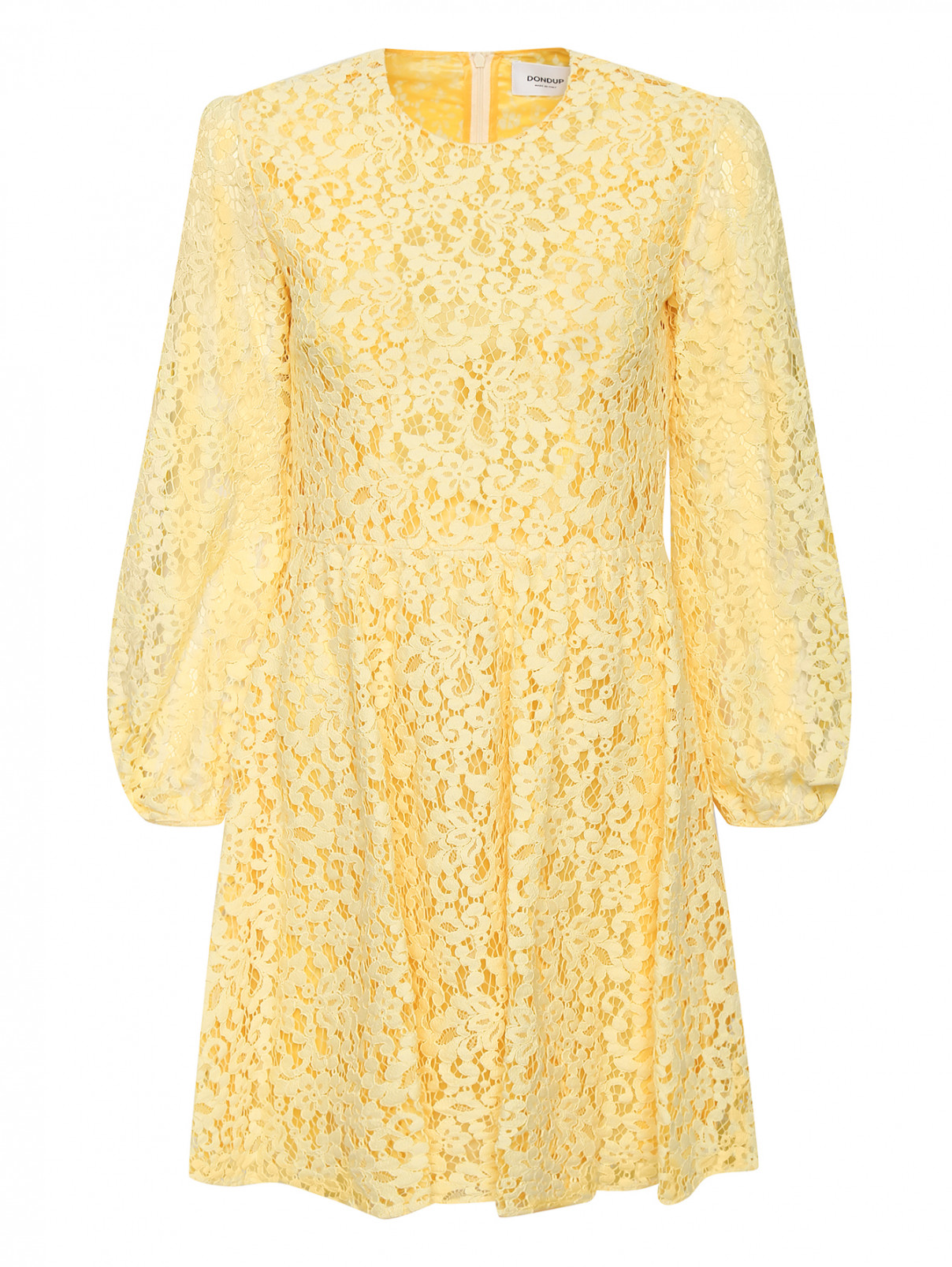 Платье мини кружевное Dondup  –  Общий вид  – Цвет:  Желтый