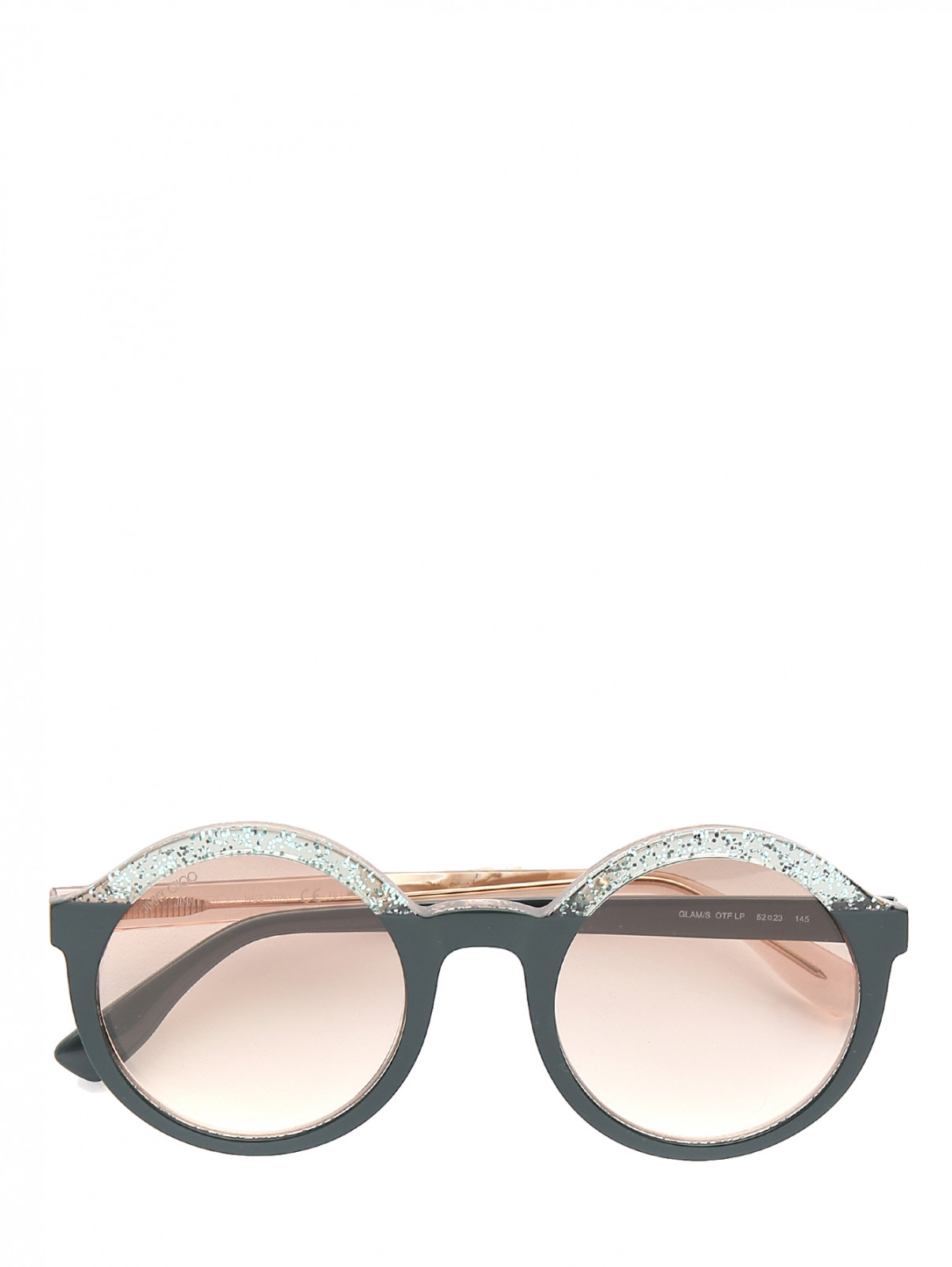 Солнцезащитные очки в оправе из пластика декорированные блестками Jimmy Choo  –  Общий вид  – Цвет:  Зеленый