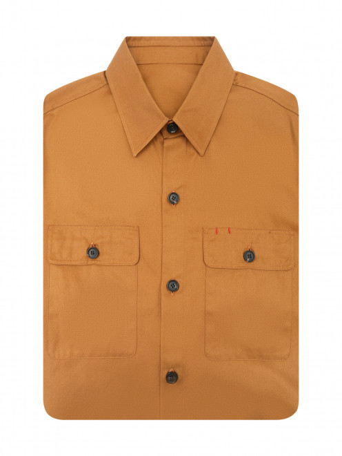 Рубашка из хлопка с накладными карманами Isaia - Общий вид