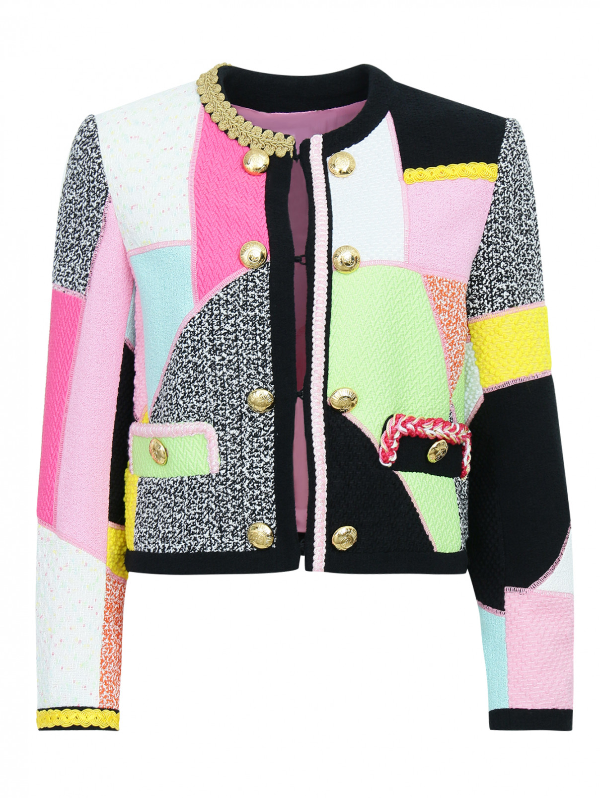 Жакет из смесового хлопка с контрастной отделкой Moschino Couture  –  Общий вид  – Цвет:  Мультиколор