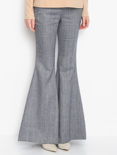 Расклешенные брюки из хлопка и льна LARDINI - МодельВерхНиз