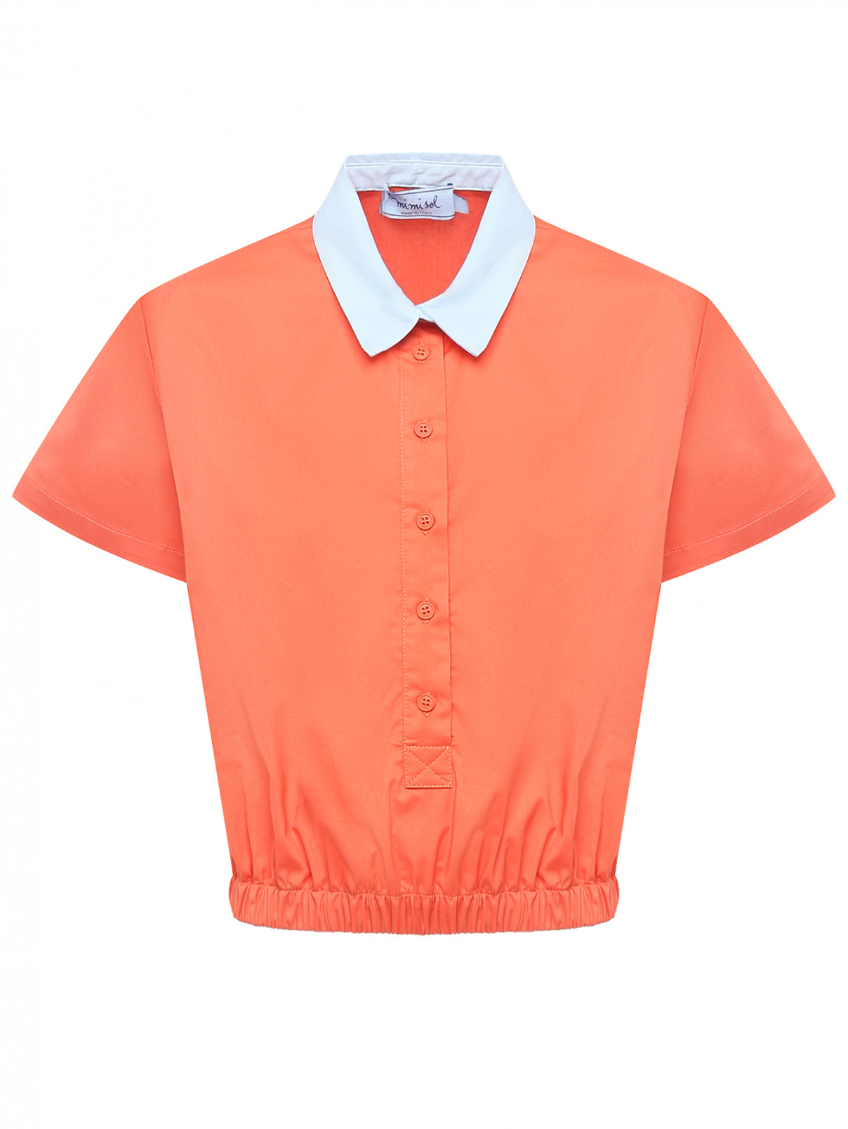 Хлопковая блуза с коротким рукавом MiMiSol  –  Общий вид  – Цвет:  Оранжевый