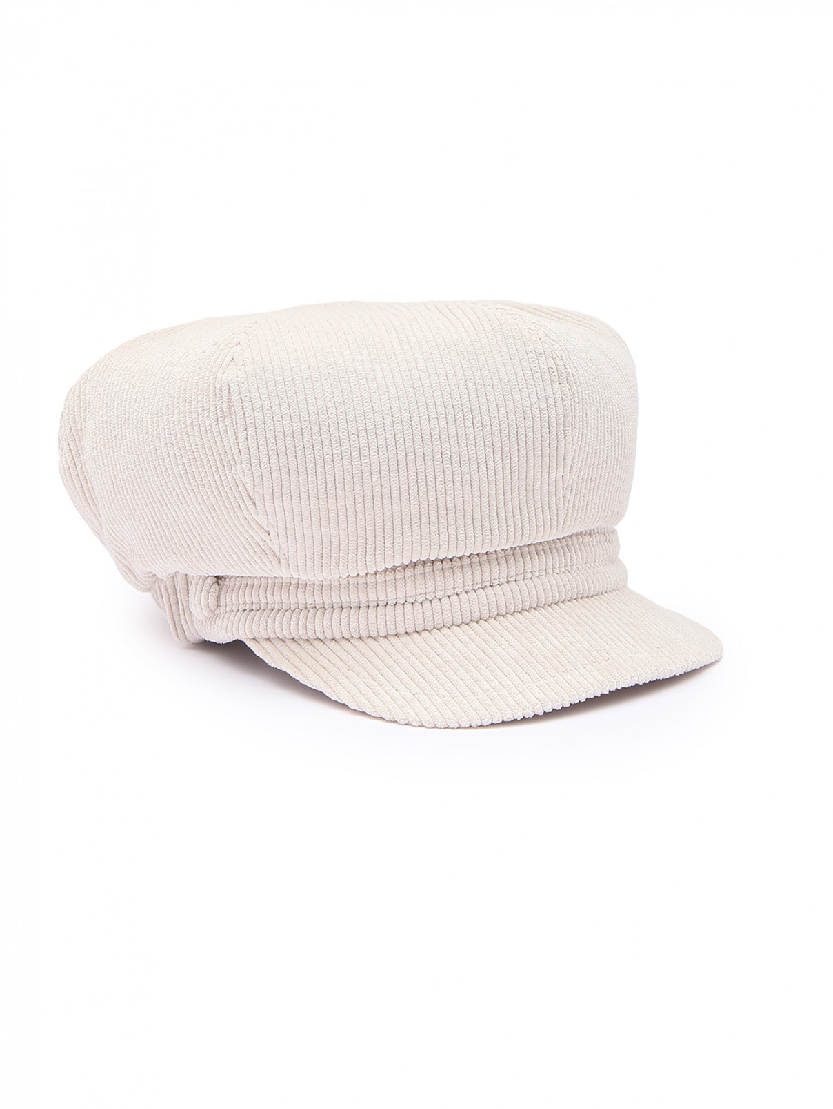 Вельветовая кепка из хлопка Luisa Spagnoli  –  Общий вид  – Цвет:  Бежевый