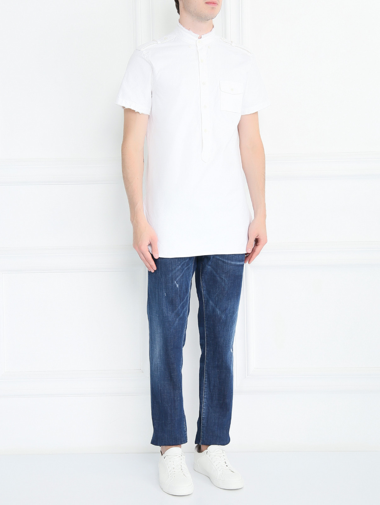 Рубашка из хлопка LARDINI  –  Модель Общий вид  – Цвет:  Белый