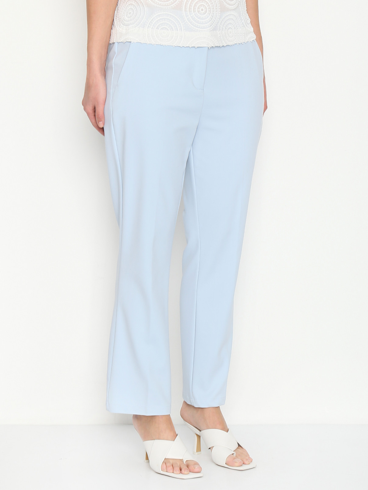 Укороченные брюки из смешанного хлопка Marina Rinaldi  –  МодельВерхНиз1  – Цвет:  Синий