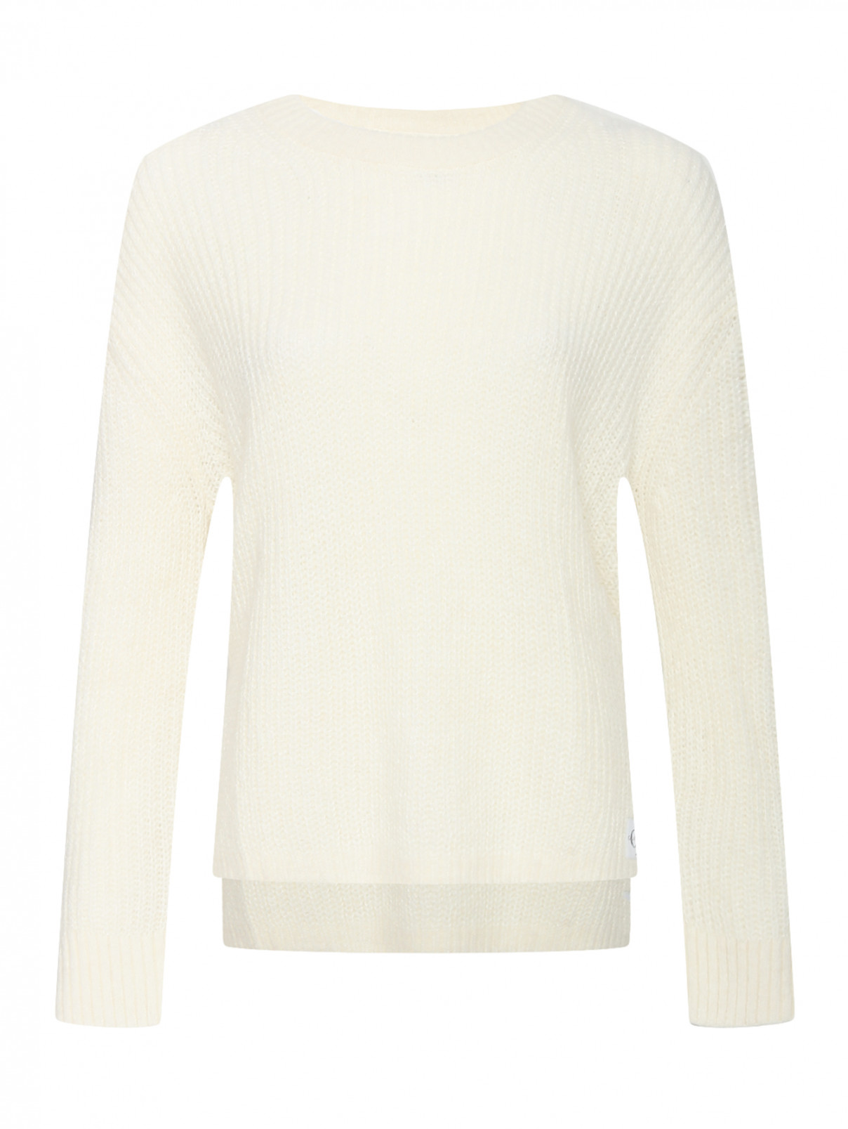 Джемпер свободного кроя с удлиненной спинкой Calvin Klein  –  Общий вид  – Цвет:  Белый