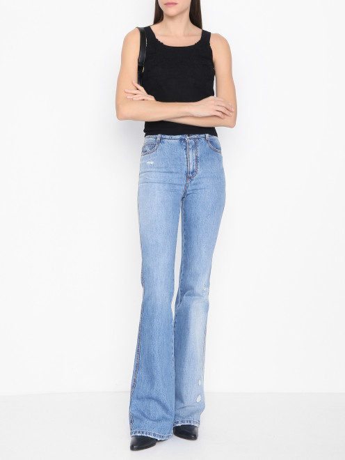 Топ из трикотажа с кружевом Ermanno Scervino - МодельОбщийВид