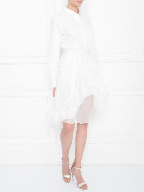 Юбка-мини из шелка асимметричного кроя Ermanno Scervino - МодельОбщийВид