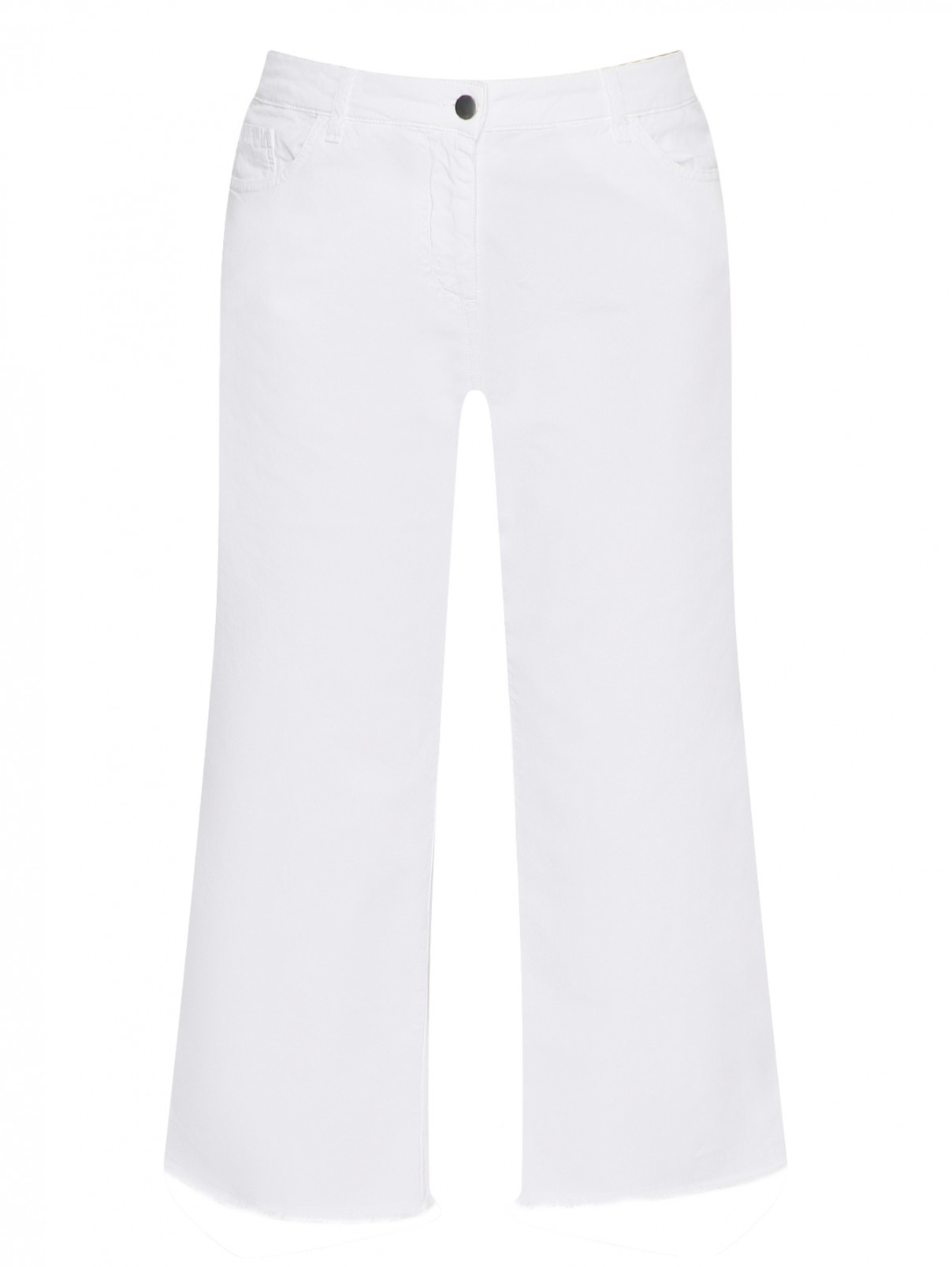 Укороченные джинсы из хлопка Persona by Marina Rinaldi  –  Общий вид  – Цвет:  Белый