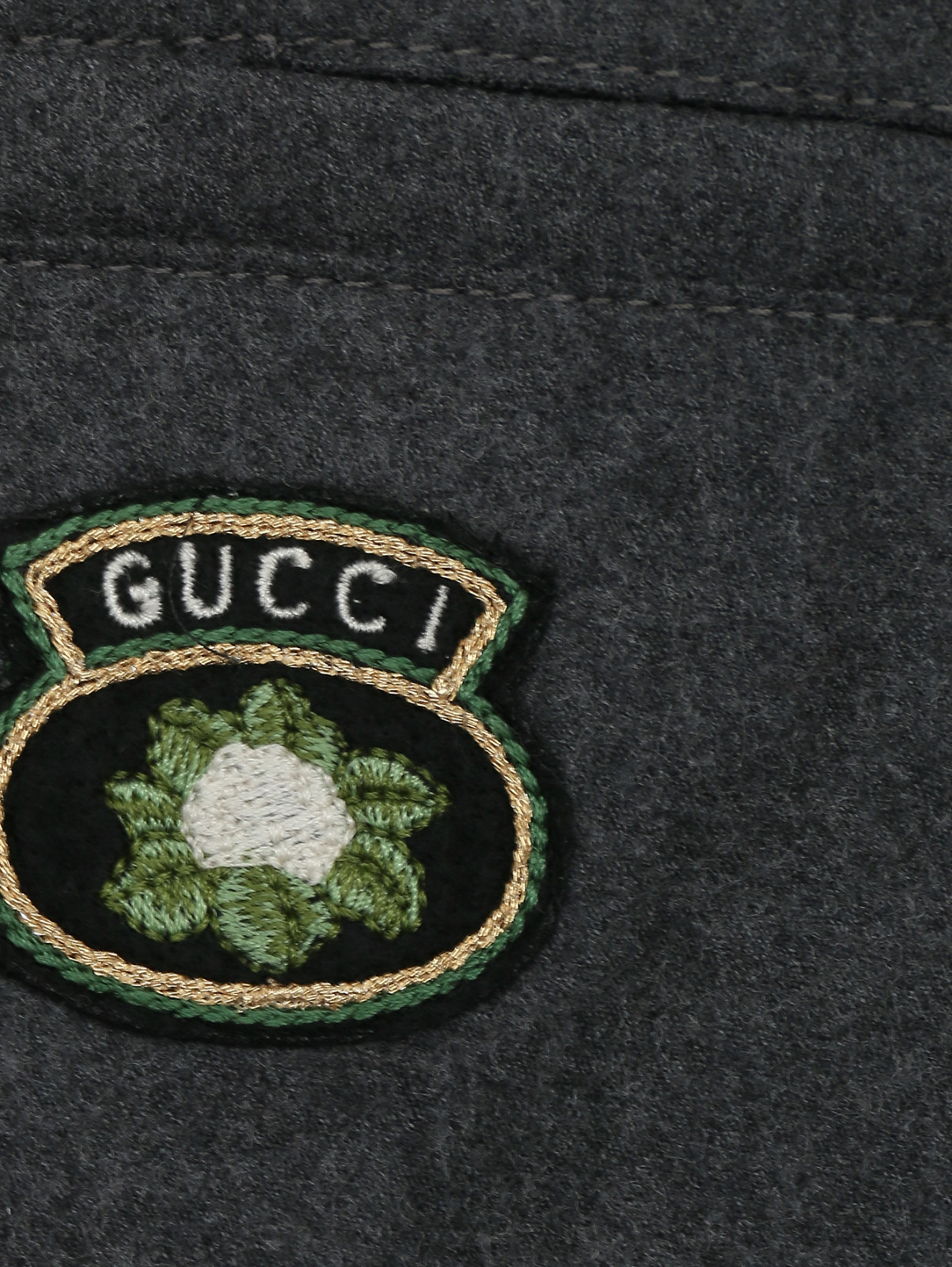Прямые брюки из шерсти Gucci  –  Деталь  – Цвет:  Серый