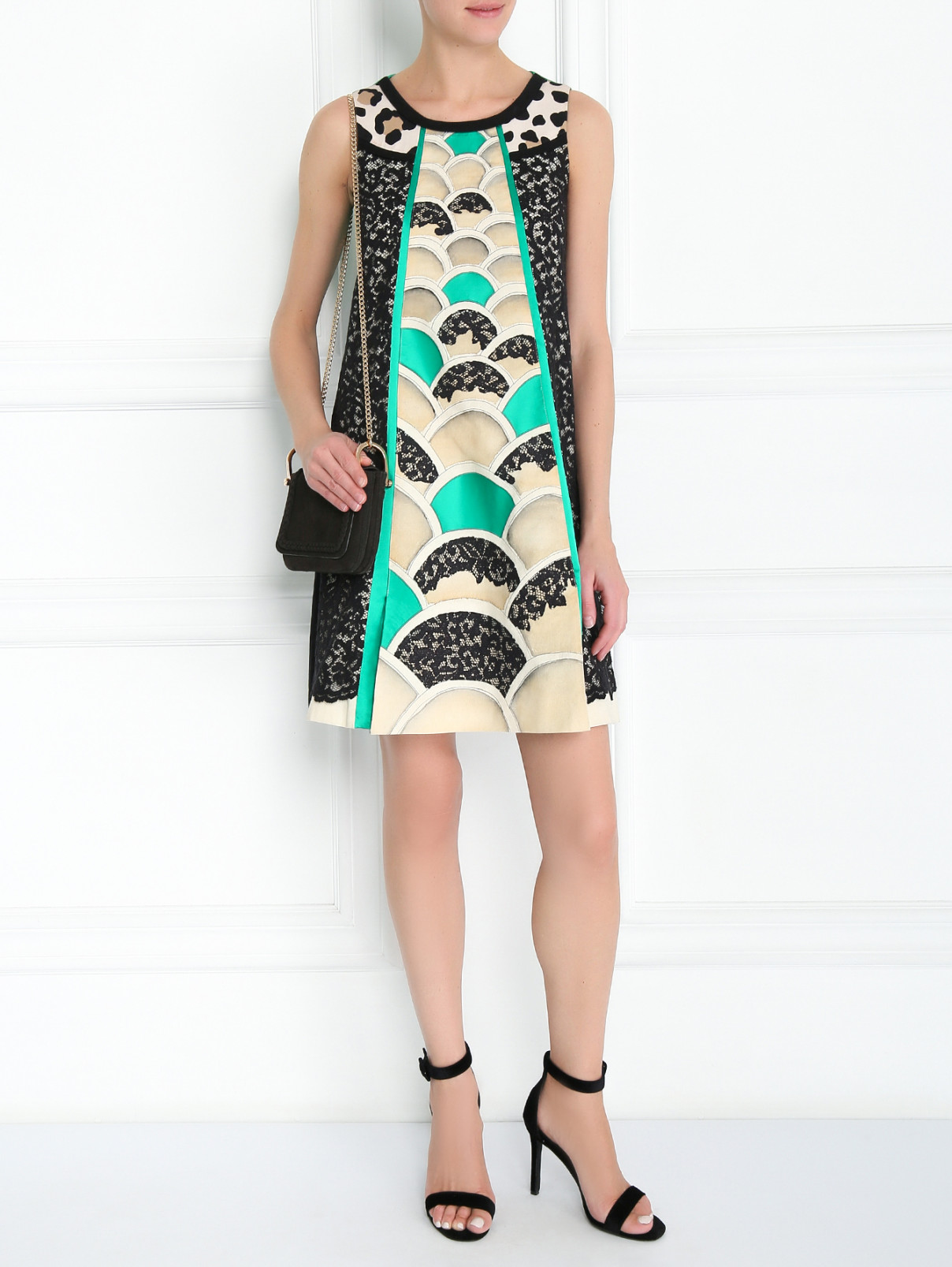 Платье-мини с декоративной отделкой Antonio Marras  –  Модель Общий вид  – Цвет:  Узор