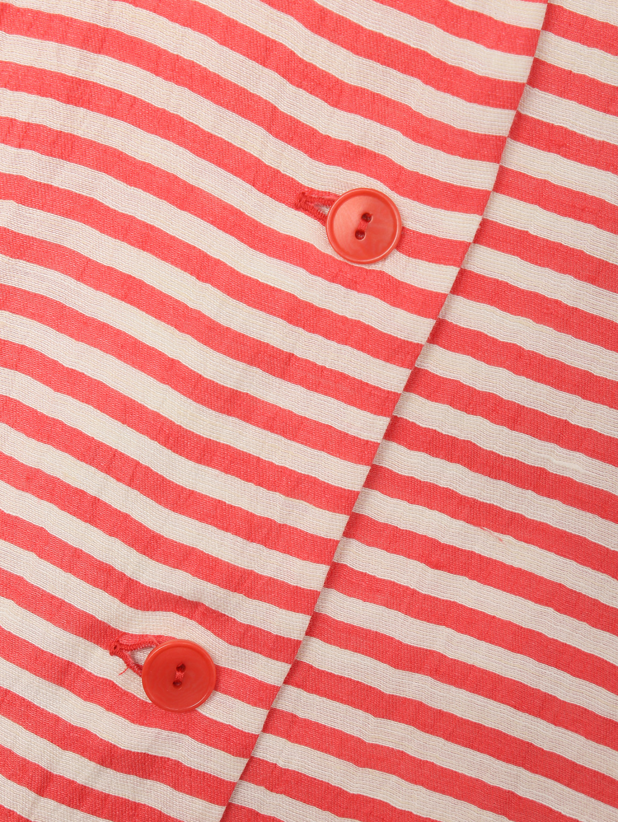 Блуза из смешанного льна с узором полоска Marina Rinaldi  –  Деталь1  – Цвет:  Красный