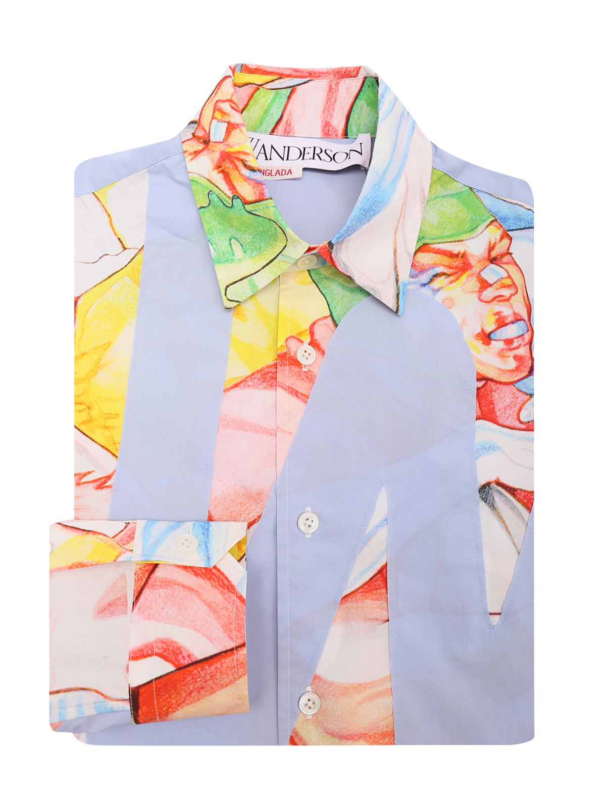 Рубашка из хлопка с узором J.W. Anderson  –  Общий вид  – Цвет:  Узор