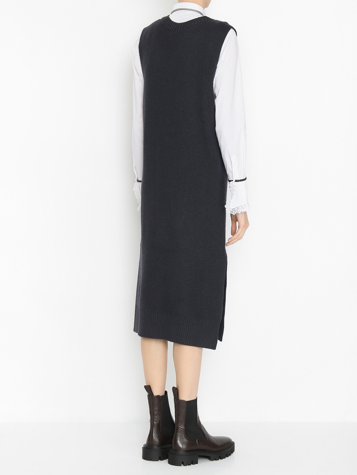 Трикотажное платье из смешанной шерсти Shade  –  МодельВерхНиз1  – Цвет:  Серый