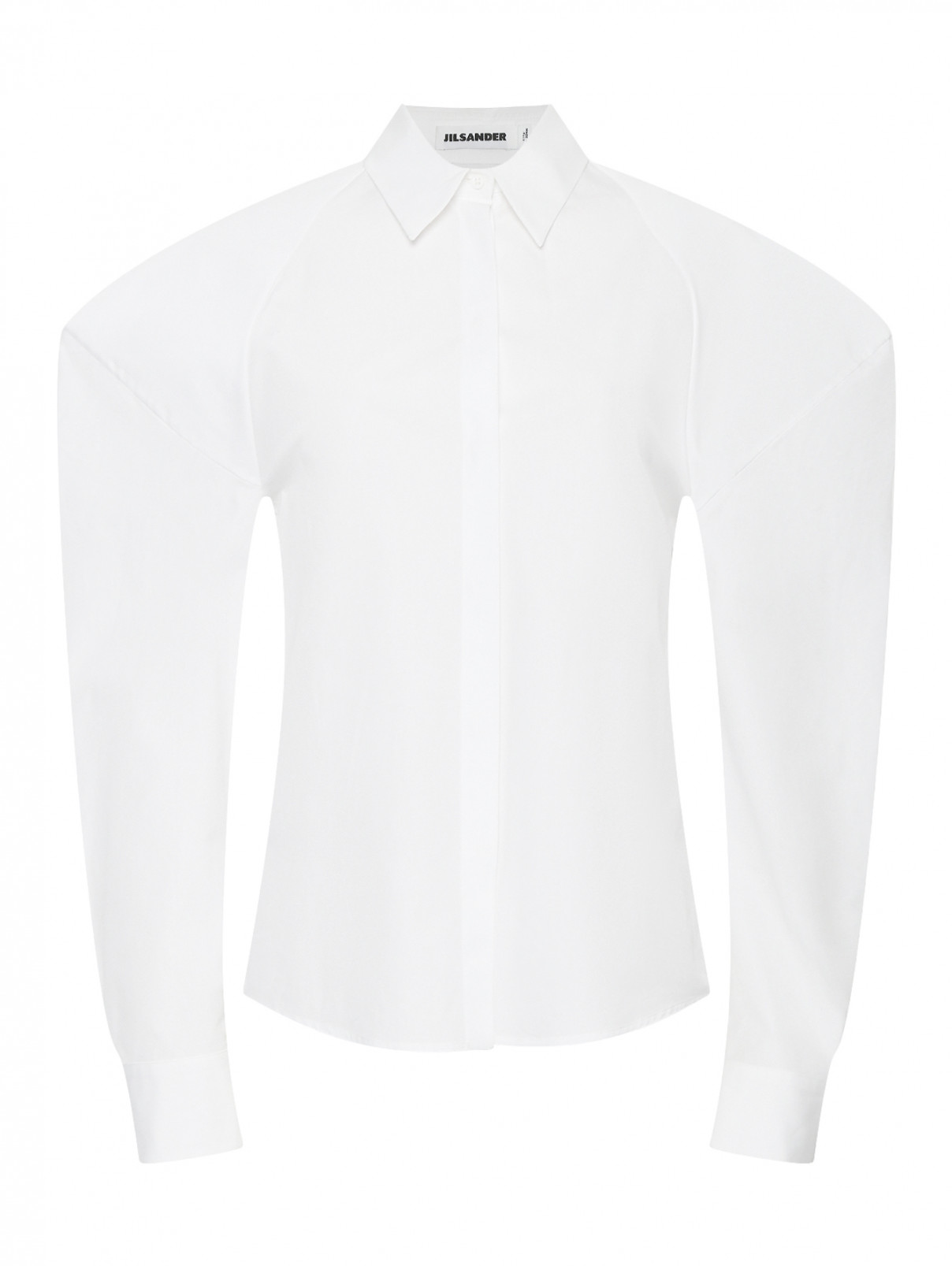 Рубашка из хлопка Jil Sander  –  Общий вид  – Цвет:  Белый
