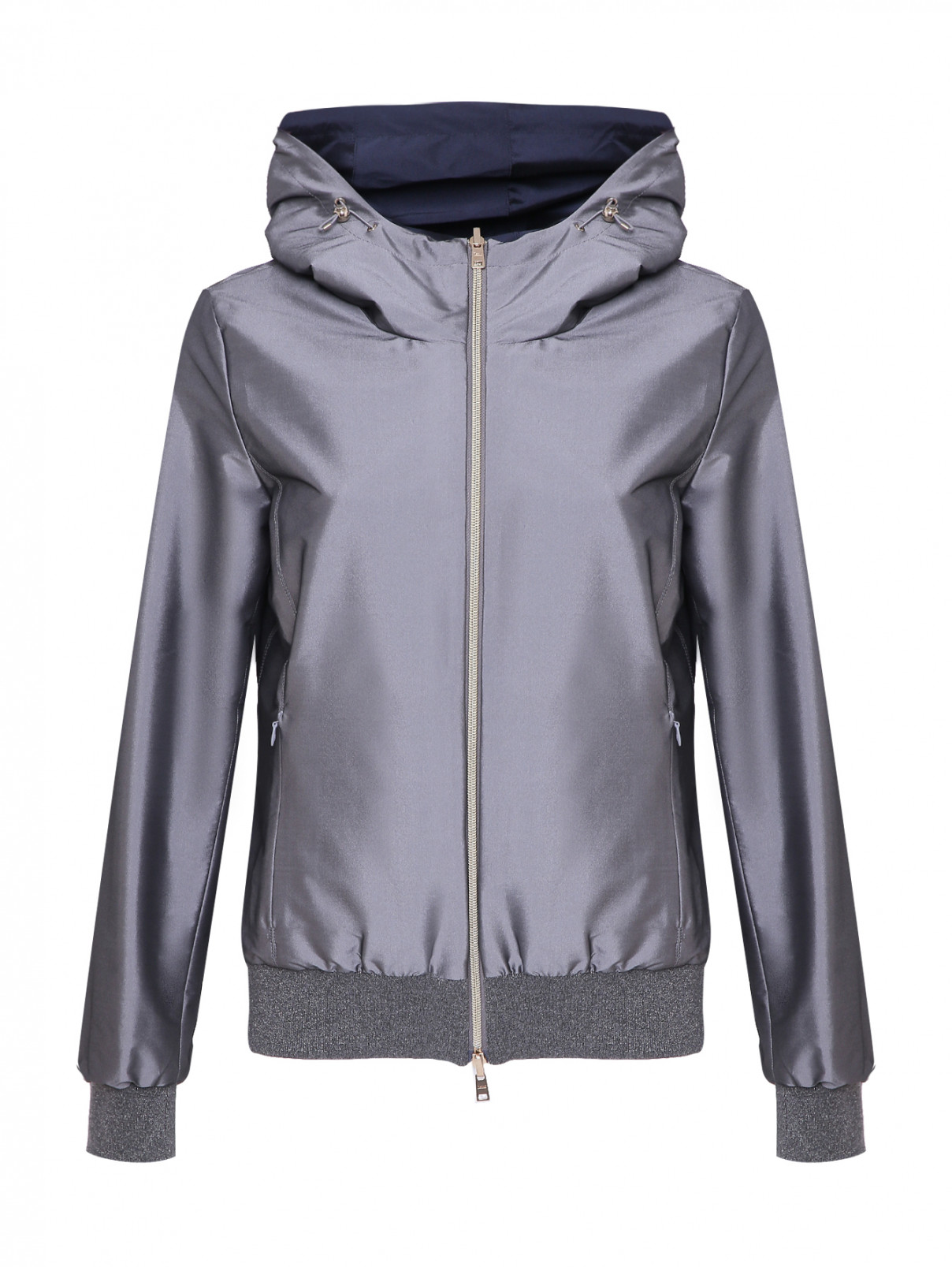 Двусторонняя куртка из металлизированной ткани Herno  –  Общий вид  – Цвет:  Серый