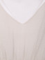 Однотонная блуза из хлопка и шелка с V-образным вырезом Fabiana Filippi  –  Деталь1