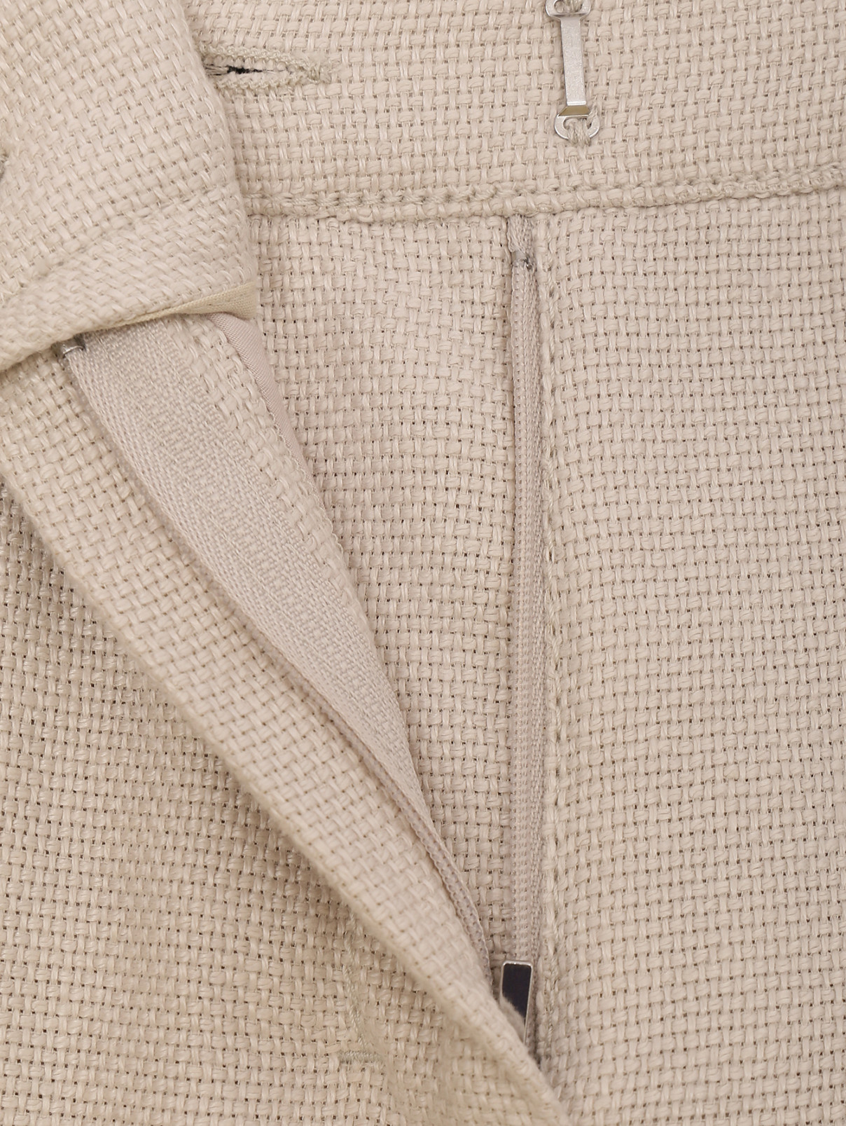 Бриджи из хлопка и льна с необработанным краем Max Mara  –  Деталь  – Цвет:  Бежевый