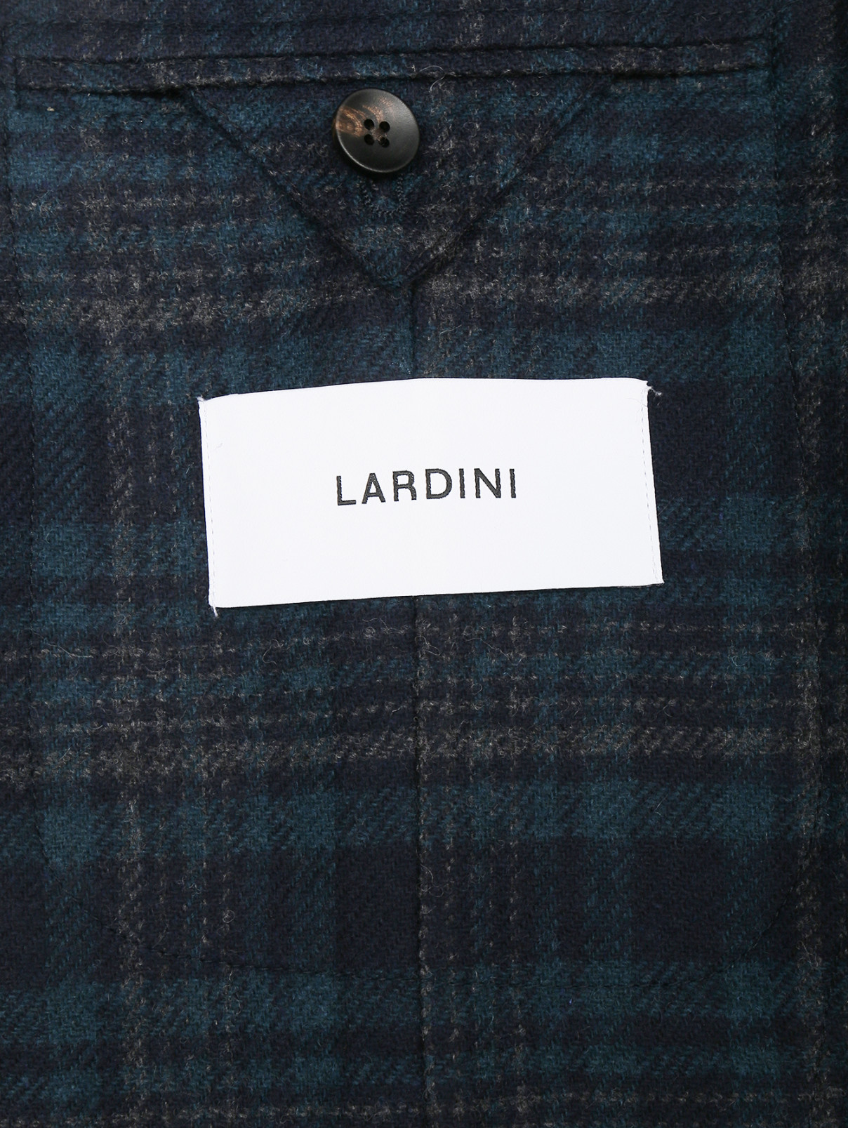 Пиджак из шерсти в клетку LARDINI  –  Деталь2  – Цвет:  Зеленый