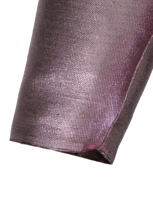 Платье-футляр с драпировкой из ткани с эффектом "металлик" - Деталь1