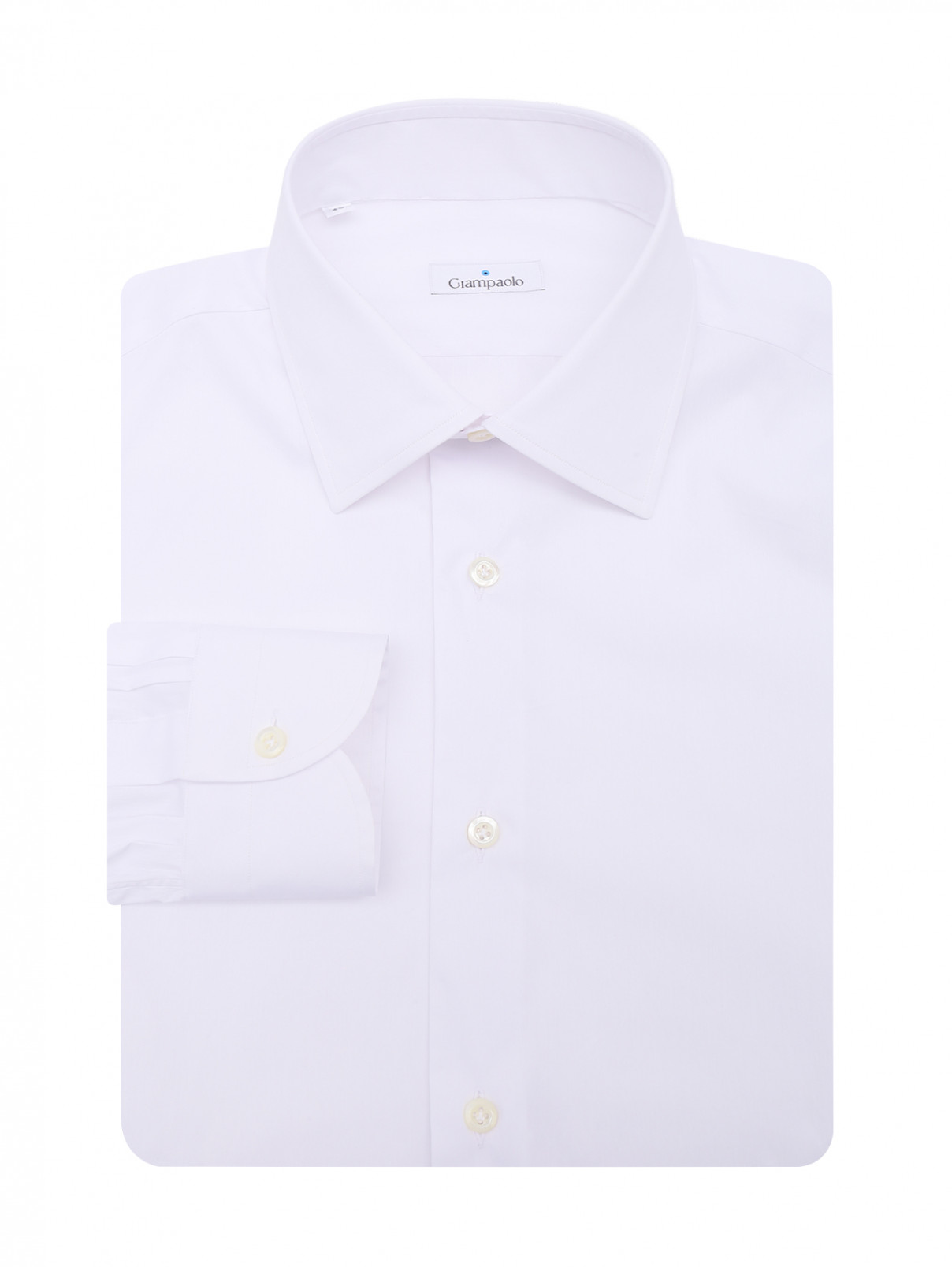 Рубашка из смешанного хлопка Giampaolo  –  Общий вид  – Цвет:  Белый