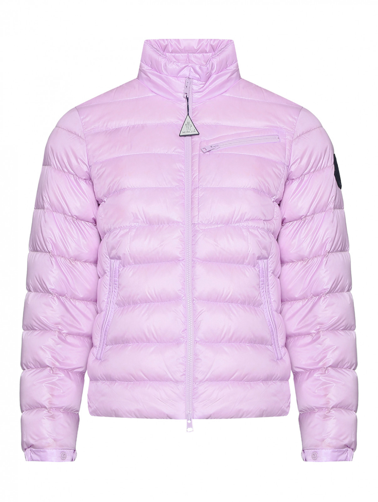 Куртка на молнии с карманами Moncler  –  Общий вид  – Цвет:  Фиолетовый