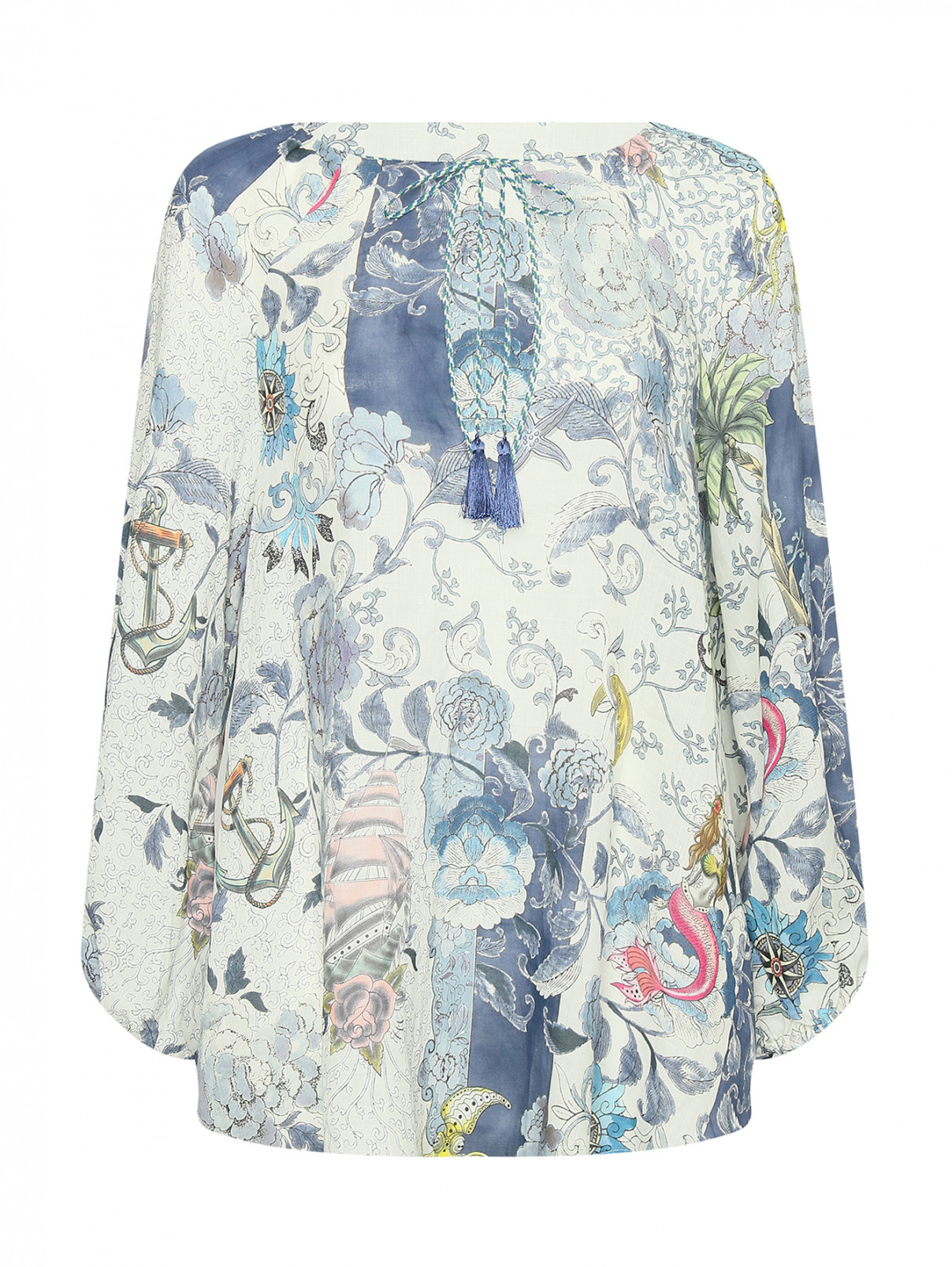 Блуза из рами с узором Etro  –  Общий вид  – Цвет:  Узор