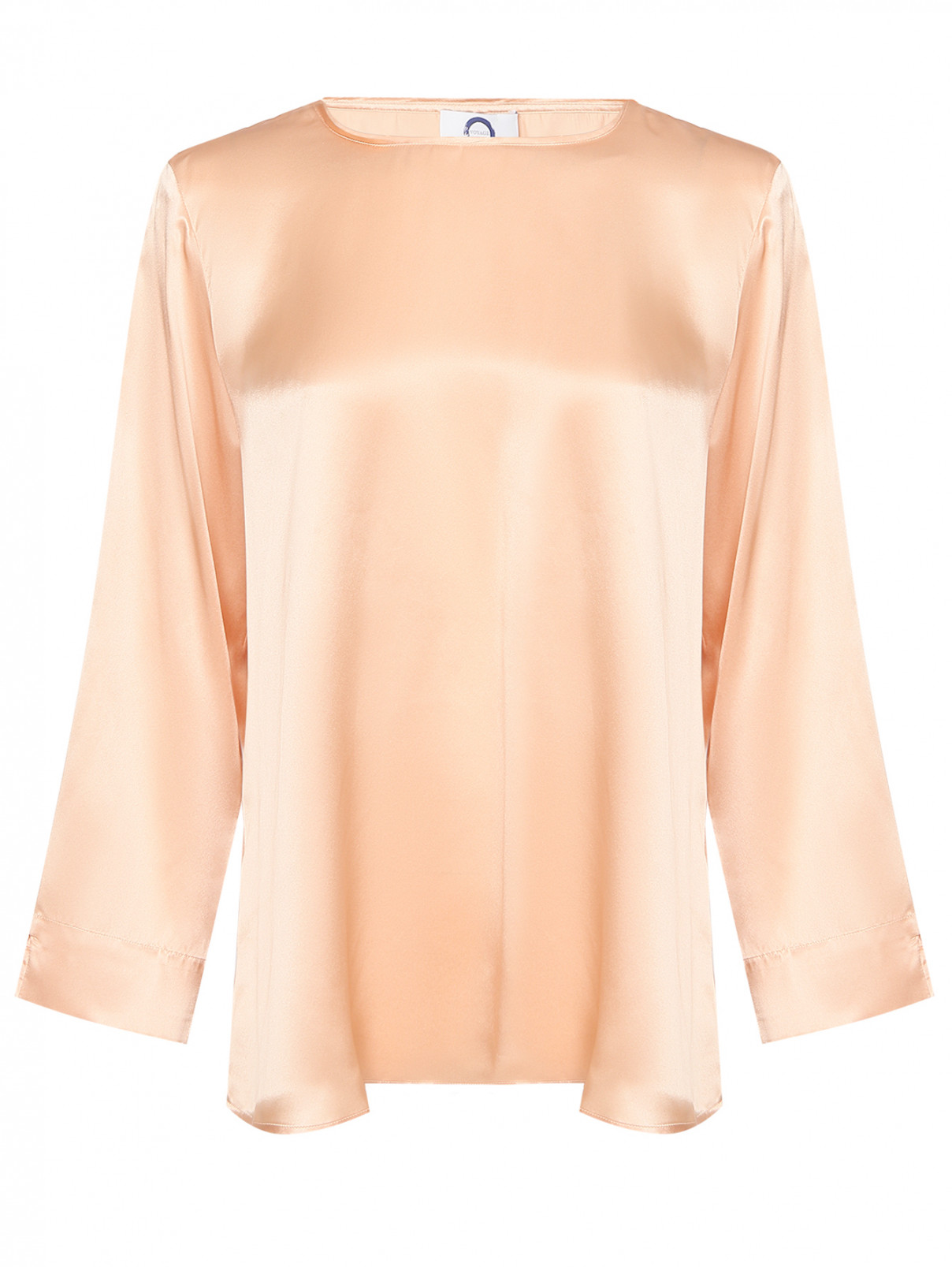 Блуза из шелка Marina Rinaldi  –  Общий вид  – Цвет:  Бежевый