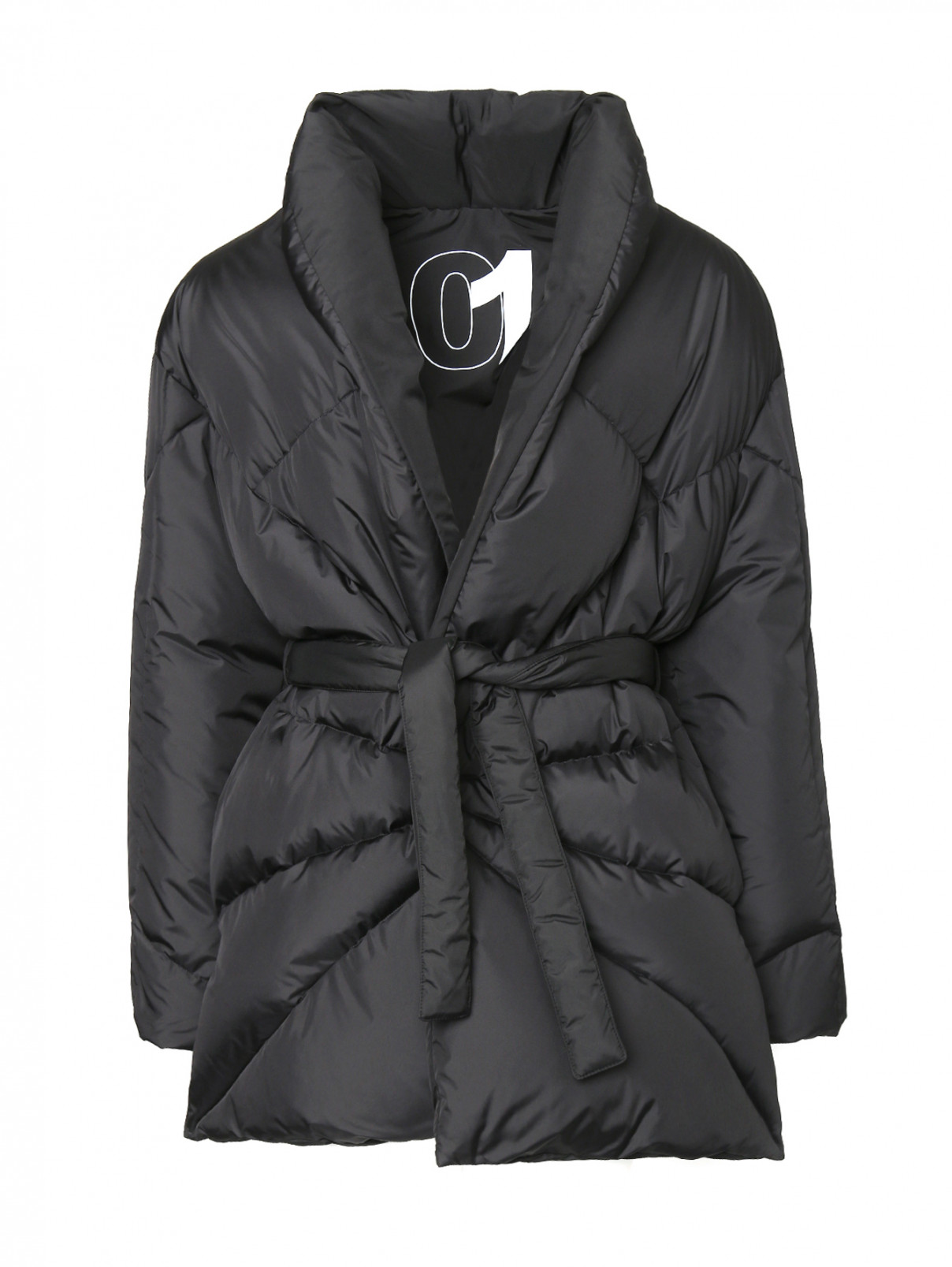 Стеганая куртка с поясом Khrisjoy  –  Общий вид  – Цвет:  Черный