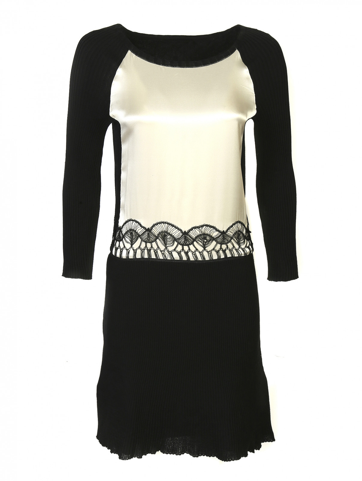 Платье-миди из хлопка Alberta Ferretti  –  Общий вид  – Цвет:  Черный