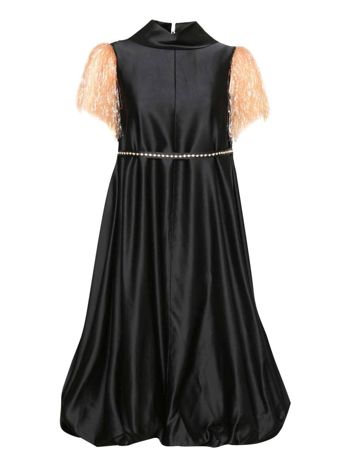 Платье однотонное с декором J.W. Anderson  –  Общий вид  – Цвет:  Черный