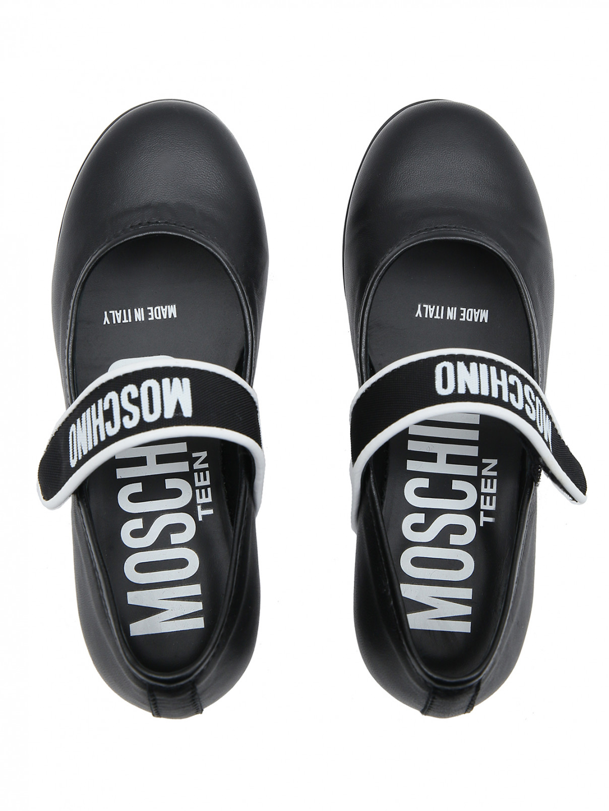 Кожаные туфли на липучке Moschino  –  Обтравка4  – Цвет:  Черный