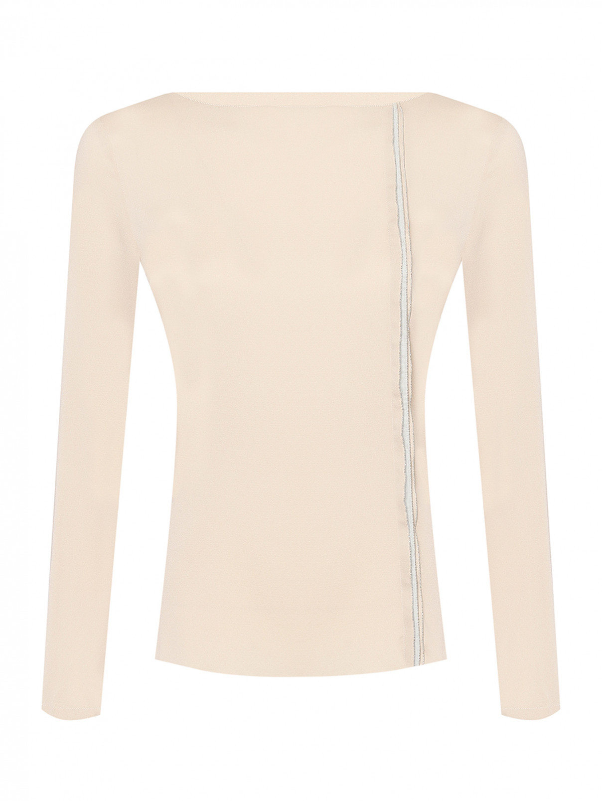 Однотонная блуза из шелка с декором Fabiana Filippi  –  Общий вид