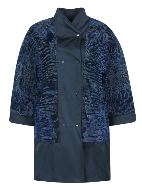 Двухстороннее пальто с отделкой из меха - Общий вид