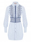 Платье-мини из льна декорированное вышивкой Ermanno Scervino  –  Общий вид