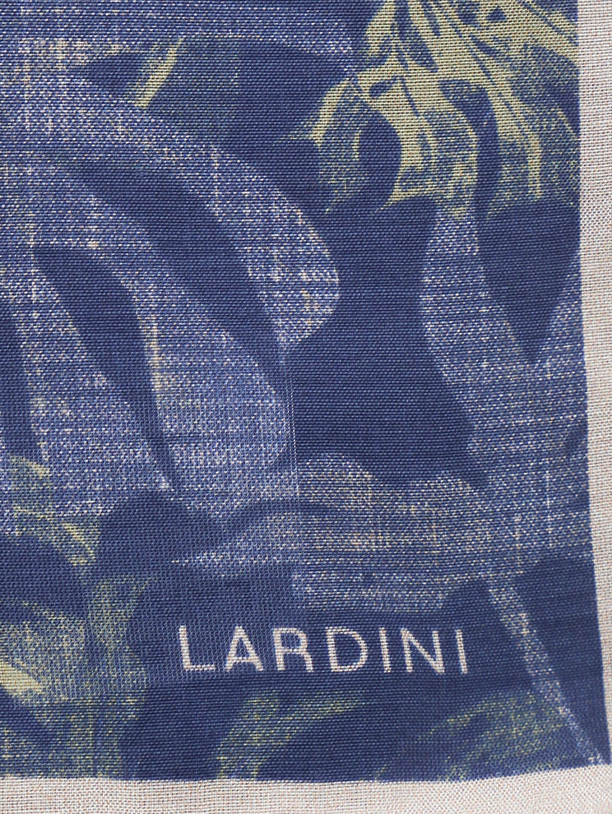 Карманный платок из хлопка с узором LARDINI  –  Деталь  – Цвет:  Синий