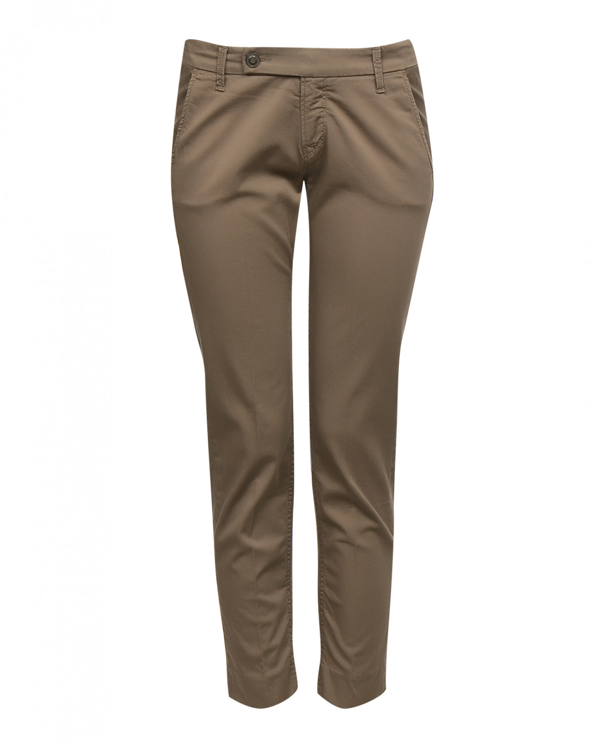 Укороченные брюки из хлопка True NYC  –  Общий вид  – Цвет:  Коричневый
