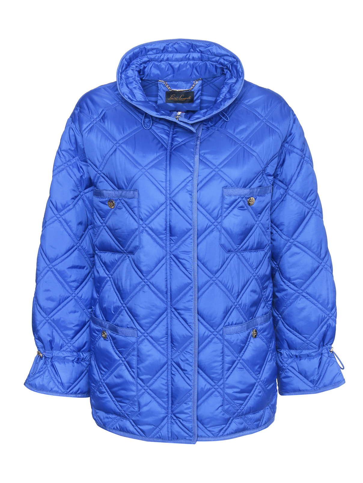 Стеганая куртка с карманами Luisa Spagnoli  –  Общий вид  – Цвет:  Синий