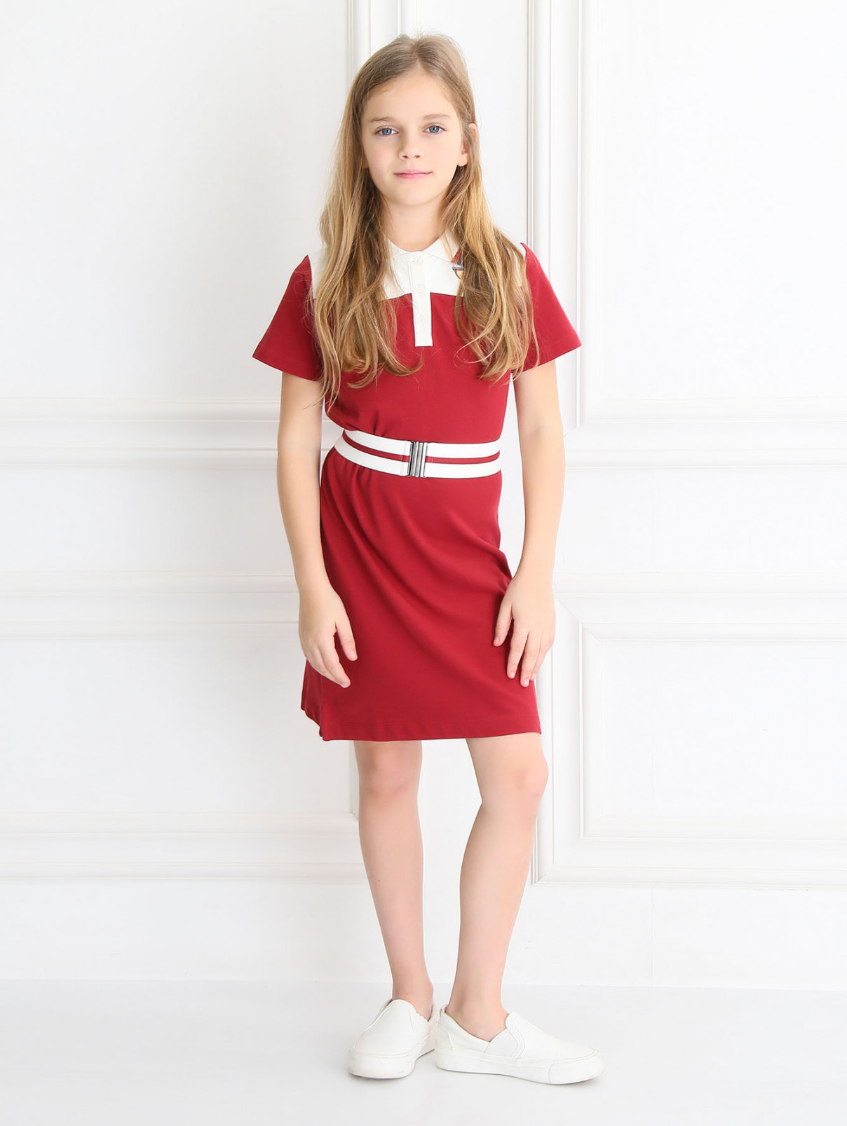 Платье из хлопка с поясом Bosco Fresh  –  Модель Общий вид  – Цвет:  Красный