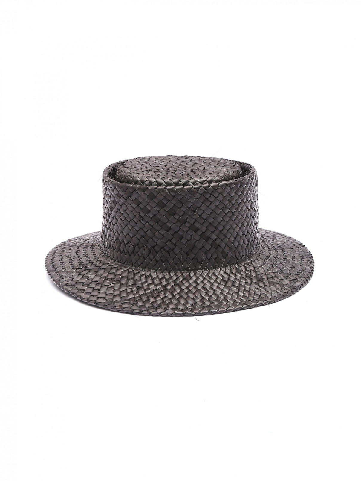 Плетеная шляпа из соломы Max Mara  –  Общий вид  – Цвет:  Черный